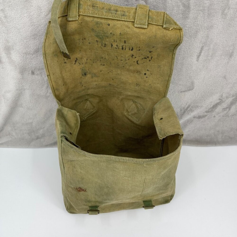 Vintage Military Custom Painted Ouija Board Canvas Messenger Bag Distressed - Picture 9 of 13